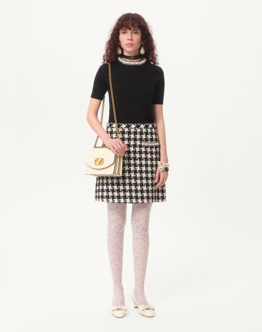 Valentino Handbags Maglia In Lana Ricamata per Donna in Nero | Valentino IT Officina