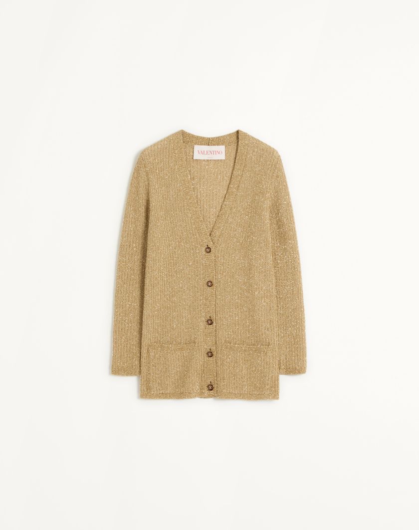 Valentino Handbags Cardigan In Lurex per Donna in Oro | Valentino IT