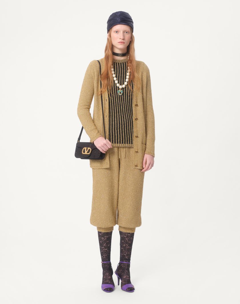 Valentino Handbags Cardigan In Lurex per Donna in Oro | Valentino IT Esporta salva