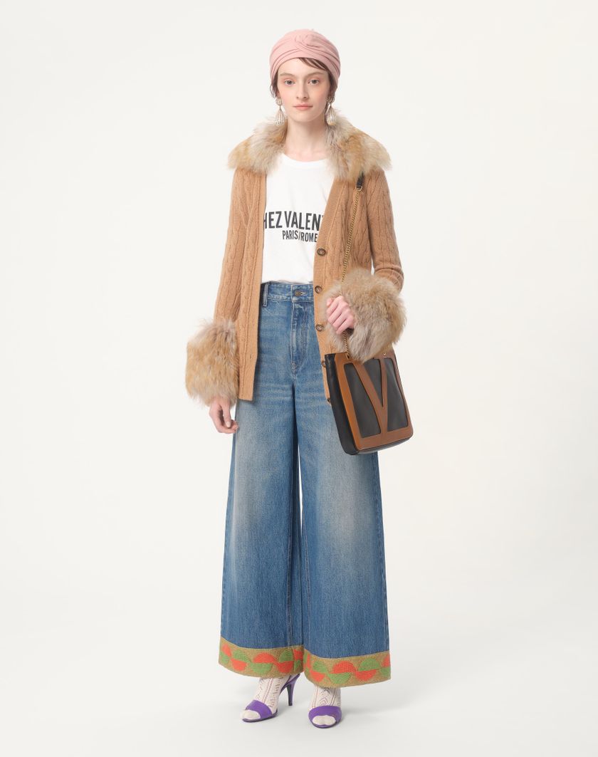 Valentino Handbags Cardigan In Cashmere per Donna in Cammello | Valentino IT Black Friday Prezzi