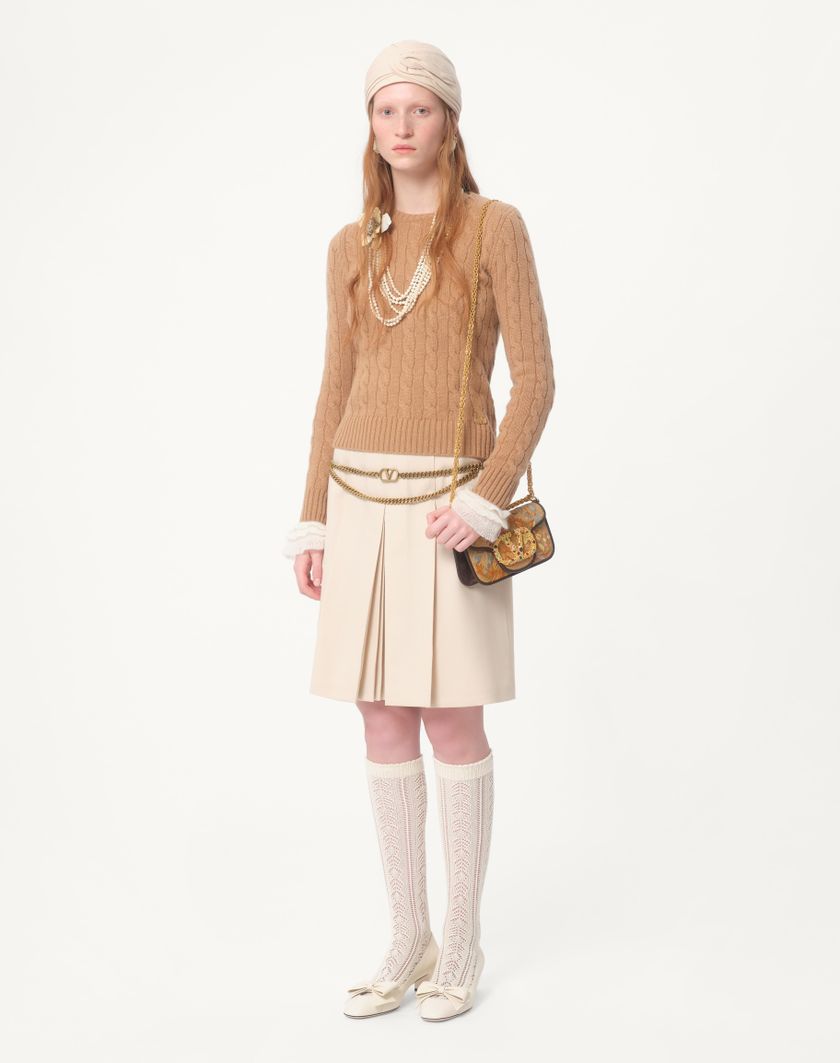 Valentino Handbags Maglia In Cashmere per Donna in Avorio | Valentino IT Duty-free