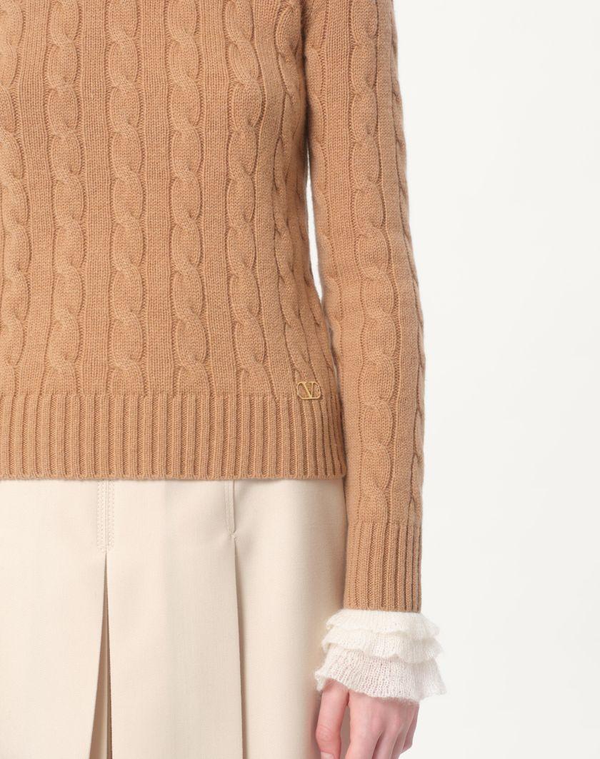 Valentino Handbags Maglia In Cashmere per Donna in Avorio | Valentino IT Duty-free