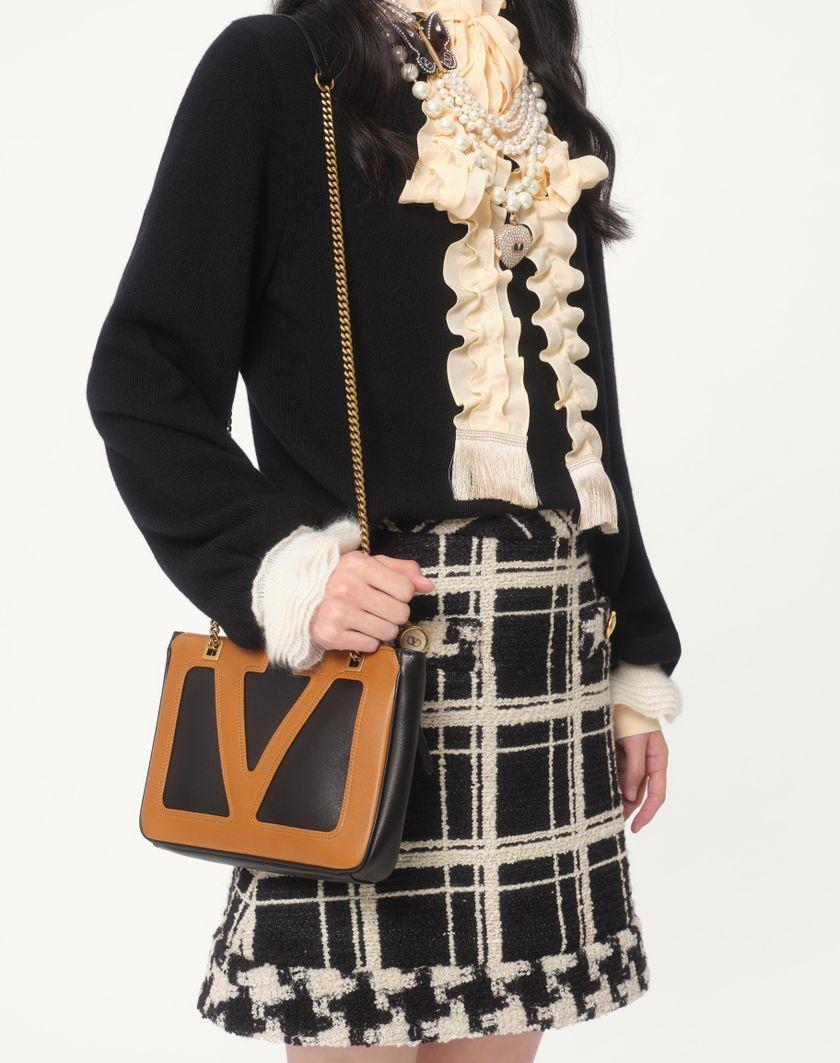 Valentino Handbags Maglia In Lana E Mohair per Donna in Nero/avorio | Valentino IT 2025