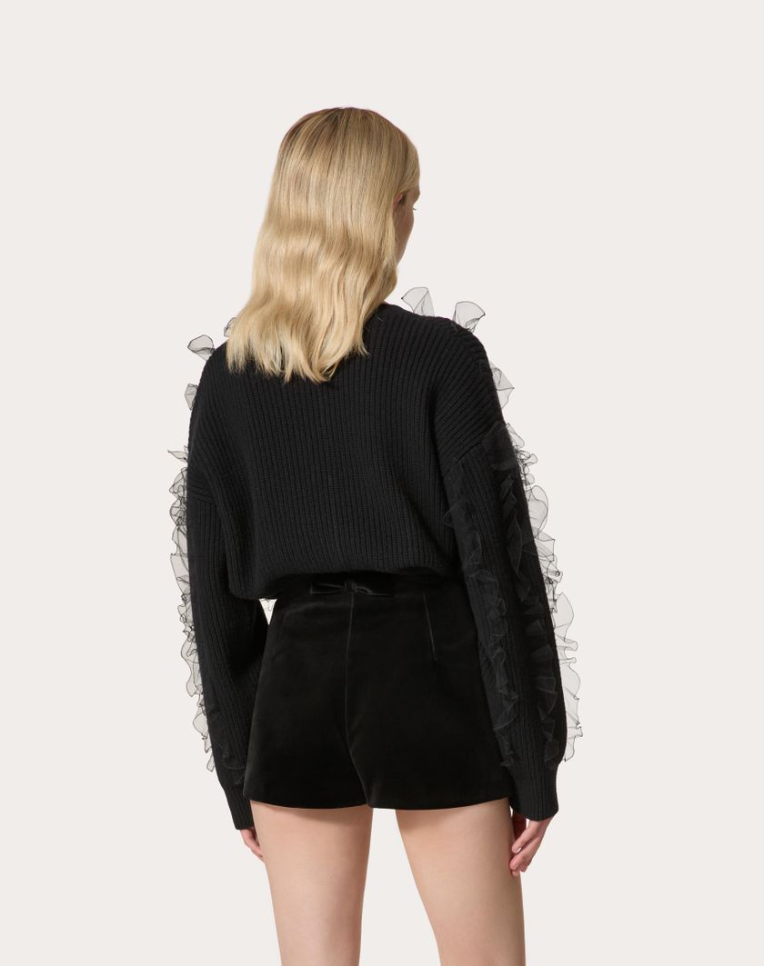 Valentino Handbags Maglia In Lana Ricamata per Donna in Nero | Valentino IT Italia