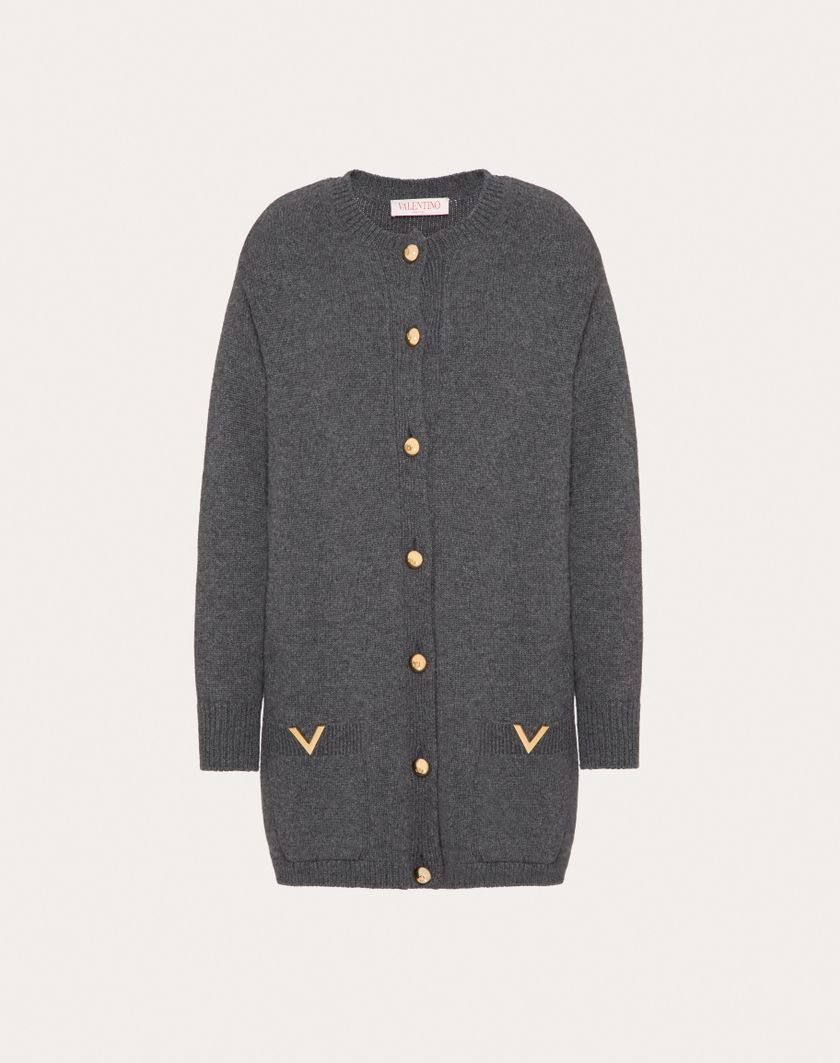 Valentino Handbags Cardigan In Lana per Donna in Grigio Scuro | Valentino IT
