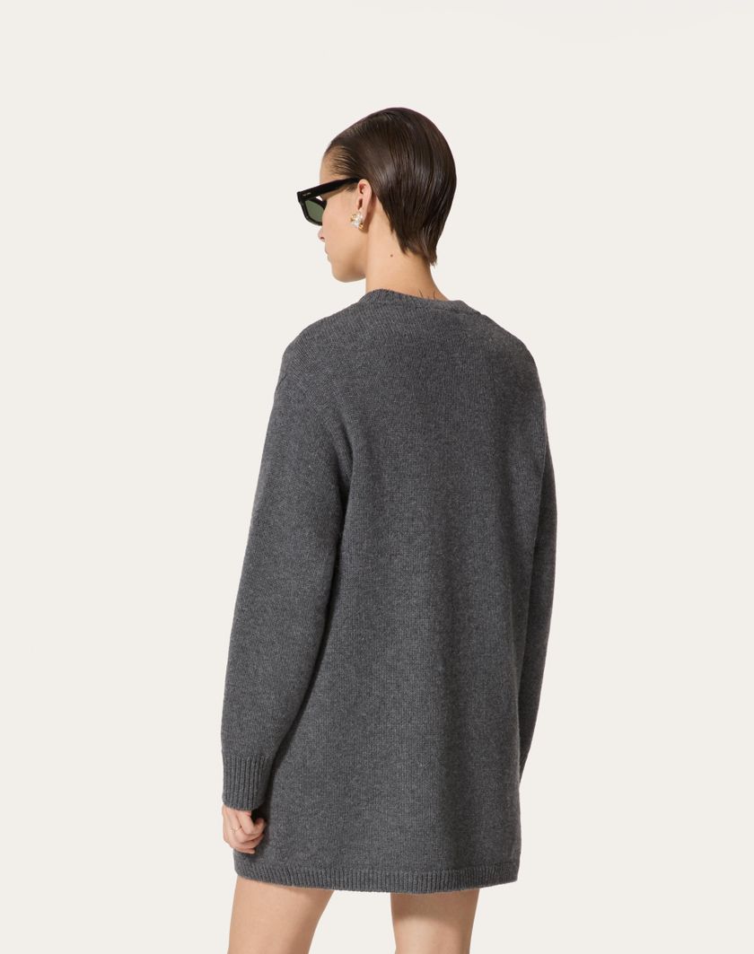 Valentino Handbags Cardigan In Lana per Donna in Grigio Scuro | Valentino IT Pezzi Unici