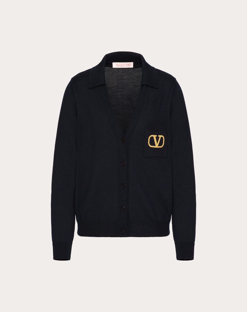 Valentino Handbags Cardigan In Lana per Donna in Navy | Valentino IT