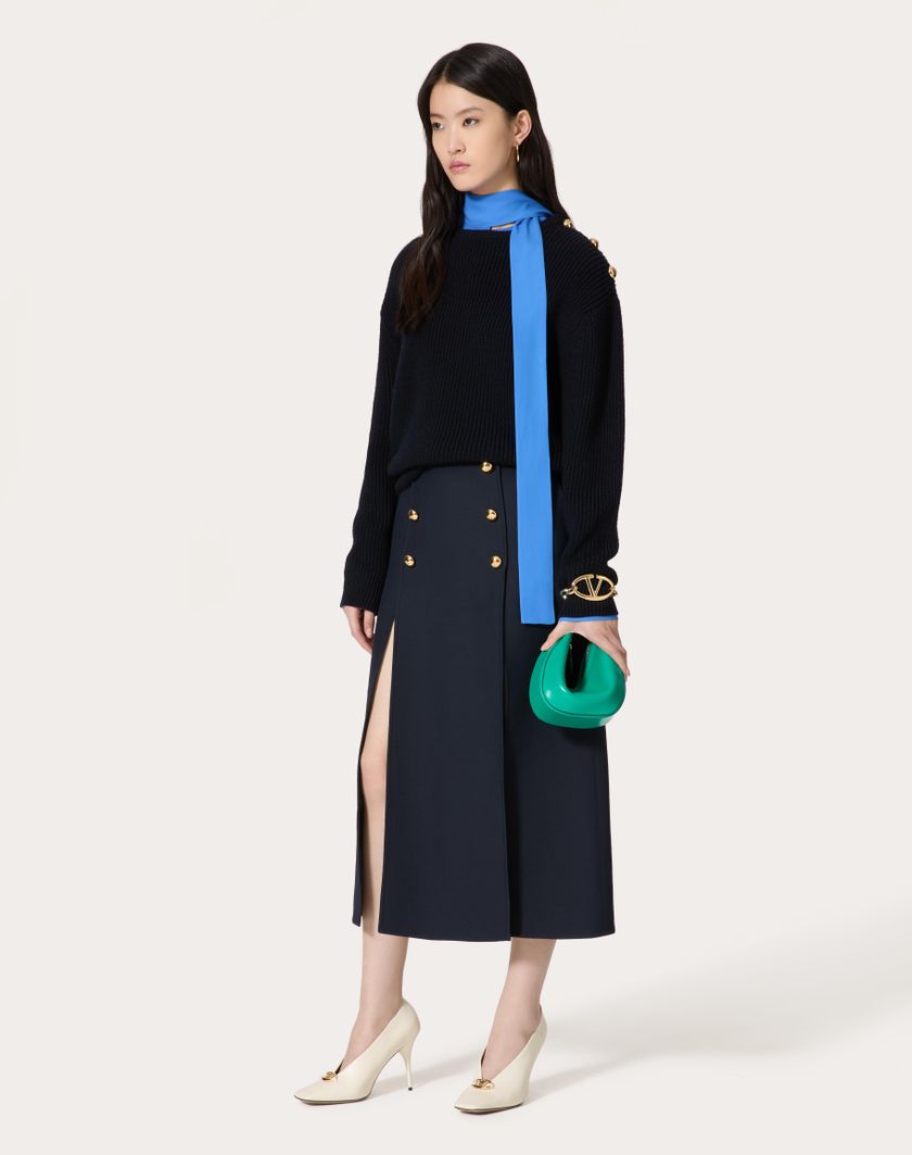 Valentino Handbags Maglia In Lana per Donna in Navy | Valentino IT Promozione Limitata