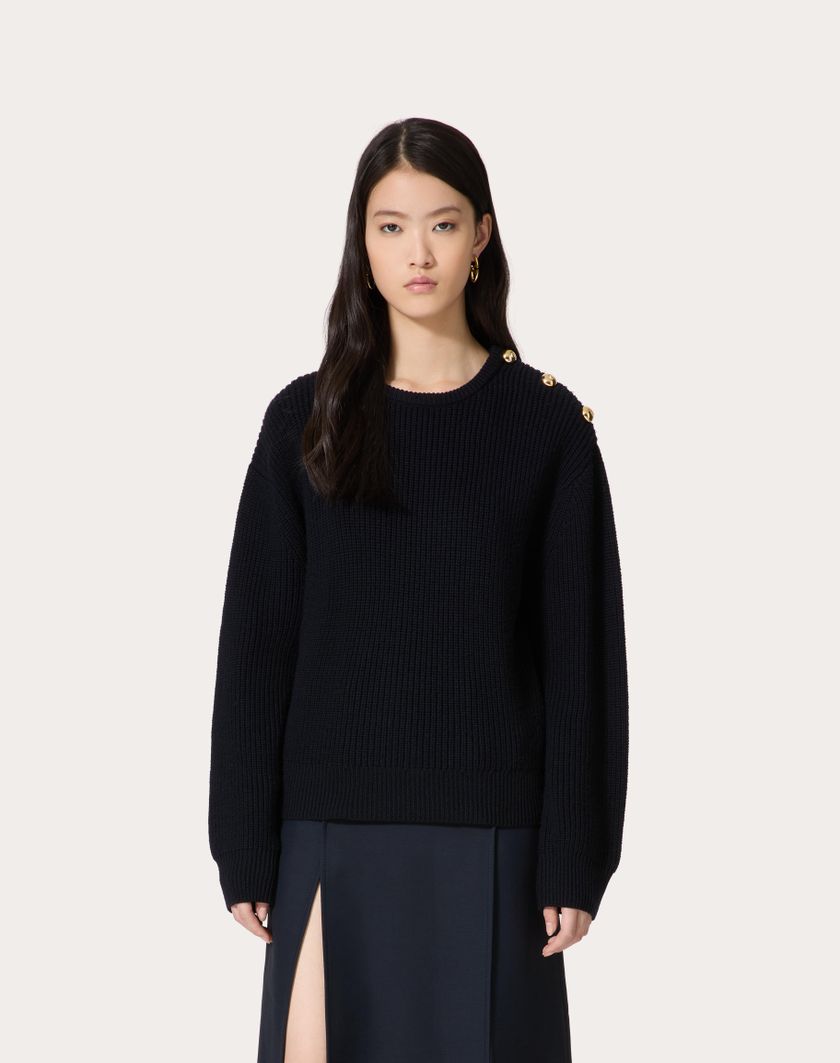 Valentino Handbags Maglia In Lana per Donna in Navy | Valentino IT Promozione Limitata