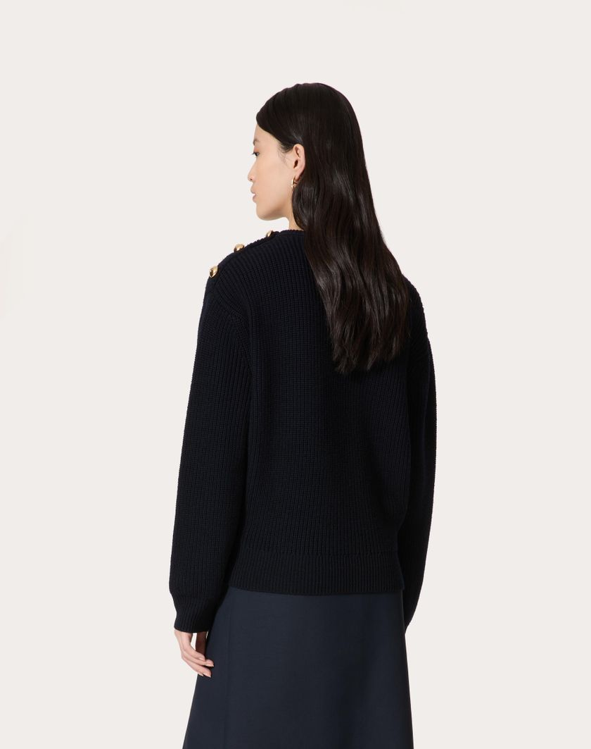 Valentino Handbags Maglia In Lana per Donna in Navy | Valentino IT Promozione Limitata