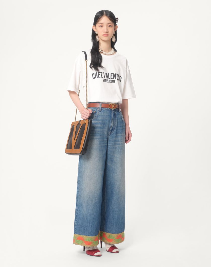 Valentino Handbags Pantaloni In Denim per Donna in Denim | Valentino IT Prezzo Ridotto