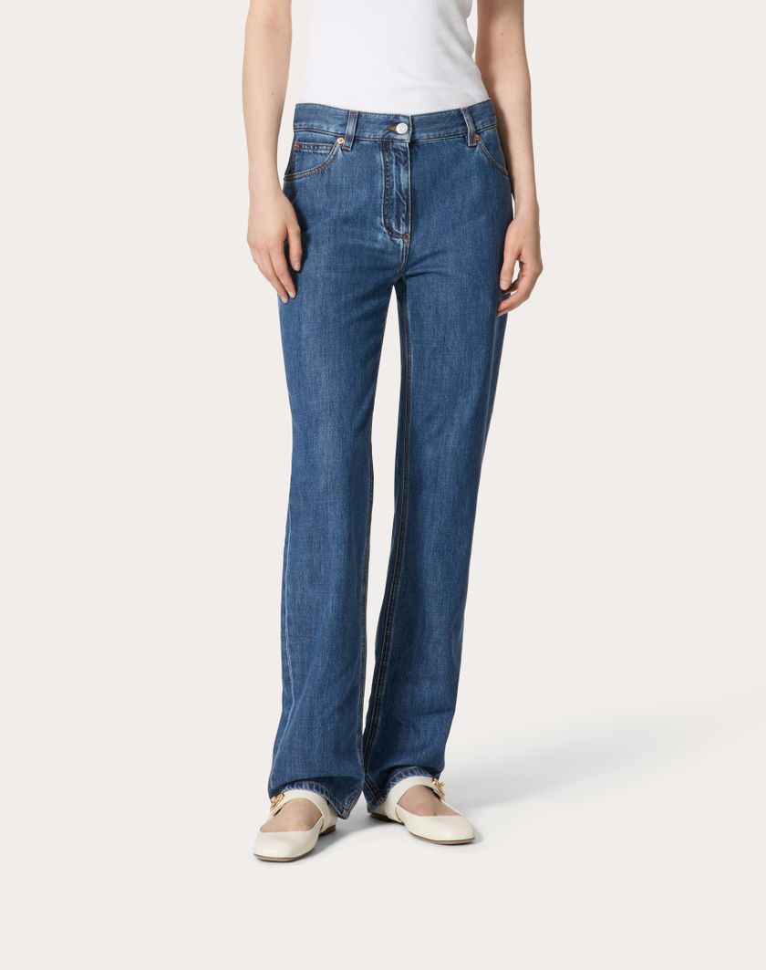 Valentino Handbags Pantaloni In Denim Blu Medio per Donna in Denim | Valentino IT Sottocosto