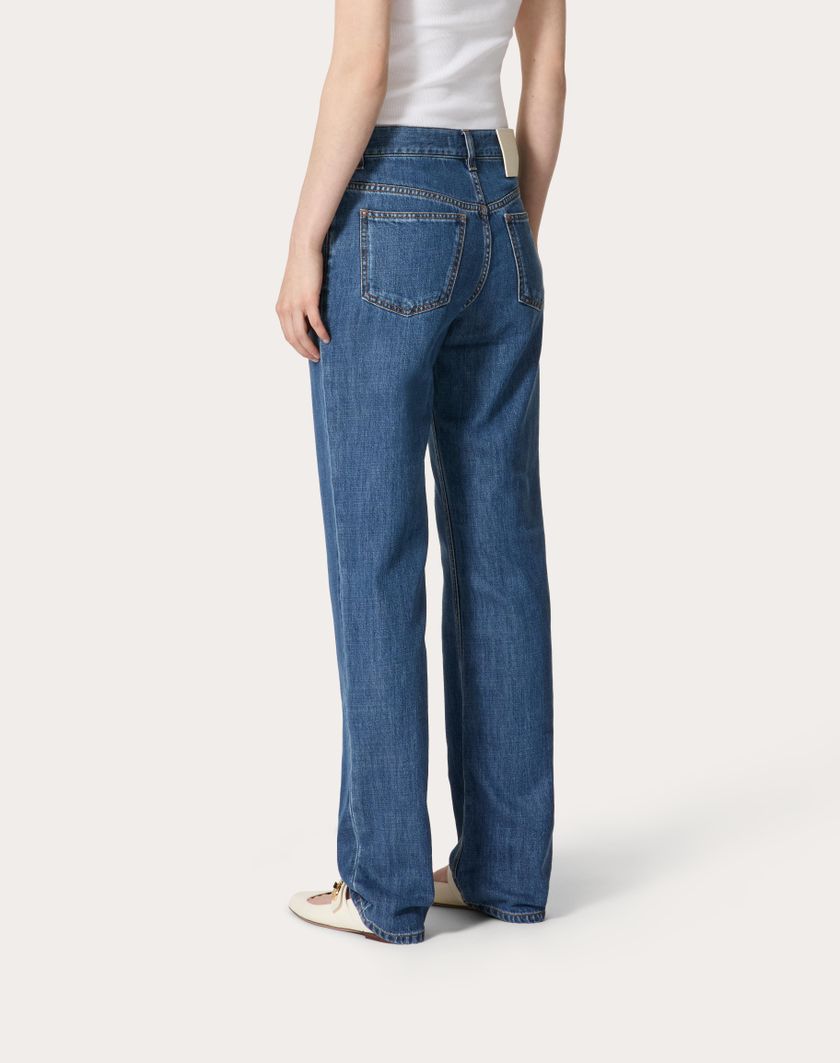 Valentino Handbags Pantaloni In Denim Blu Medio per Donna in Denim | Valentino IT Sottocosto
