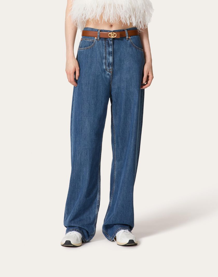 Valentino Handbags Pantaloni In Denim Blu Medio per Donna in Denim | Valentino IT Convenienza