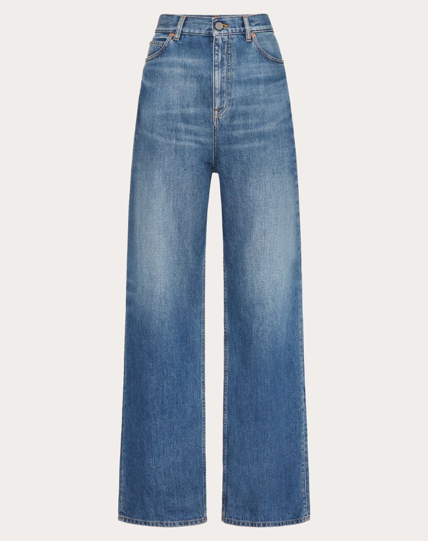 Valentino Handbags Pantaloni In Medium Blue Denim per Donna in Denim | Valentino IT Presa