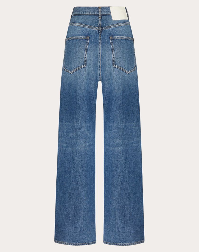 Valentino Handbags Pantaloni In Medium Blue Denim per Donna in Denim | Valentino IT Presa