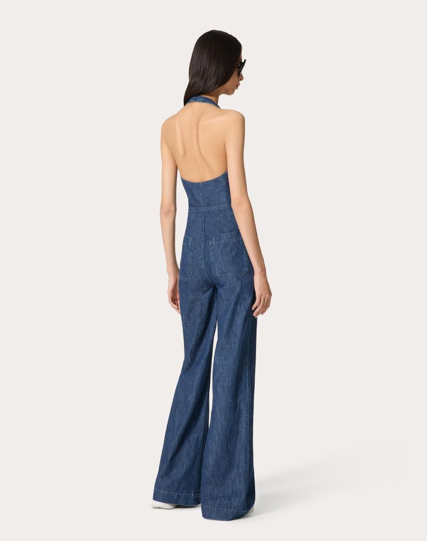 Valentino Handbags Tuta In Chambray Denim per Donna in Denim | Valentino IT Sconto