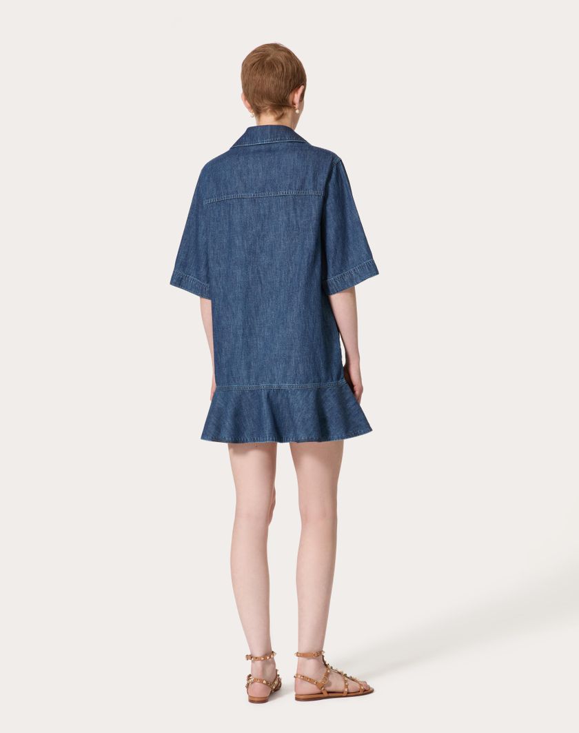 Valentino Handbags Abito Corto In Chambray Denim per Donna in Denim | Valentino IT Economico