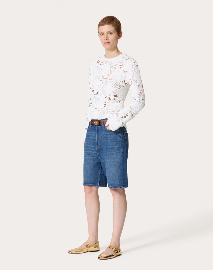 Valentino Handbags Bermuda In Denim per Donna in Denim | Valentino IT In Vendita