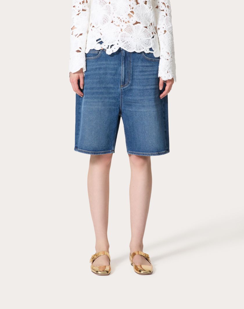Valentino Handbags Bermuda In Denim per Donna in Denim | Valentino IT In Vendita