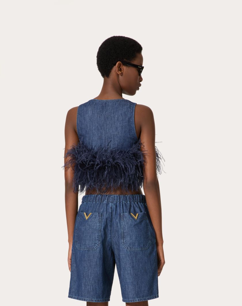 Valentino Handbags Top In Chambray Denim per Donna in Denim | Valentino IT Offerte