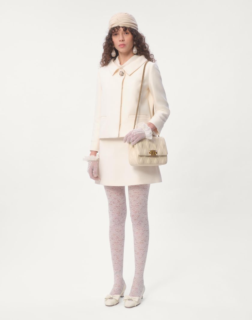 Valentino Handbags Gonna In Crepe Couture per Donna in Avorio | Valentino IT Vendita Calda