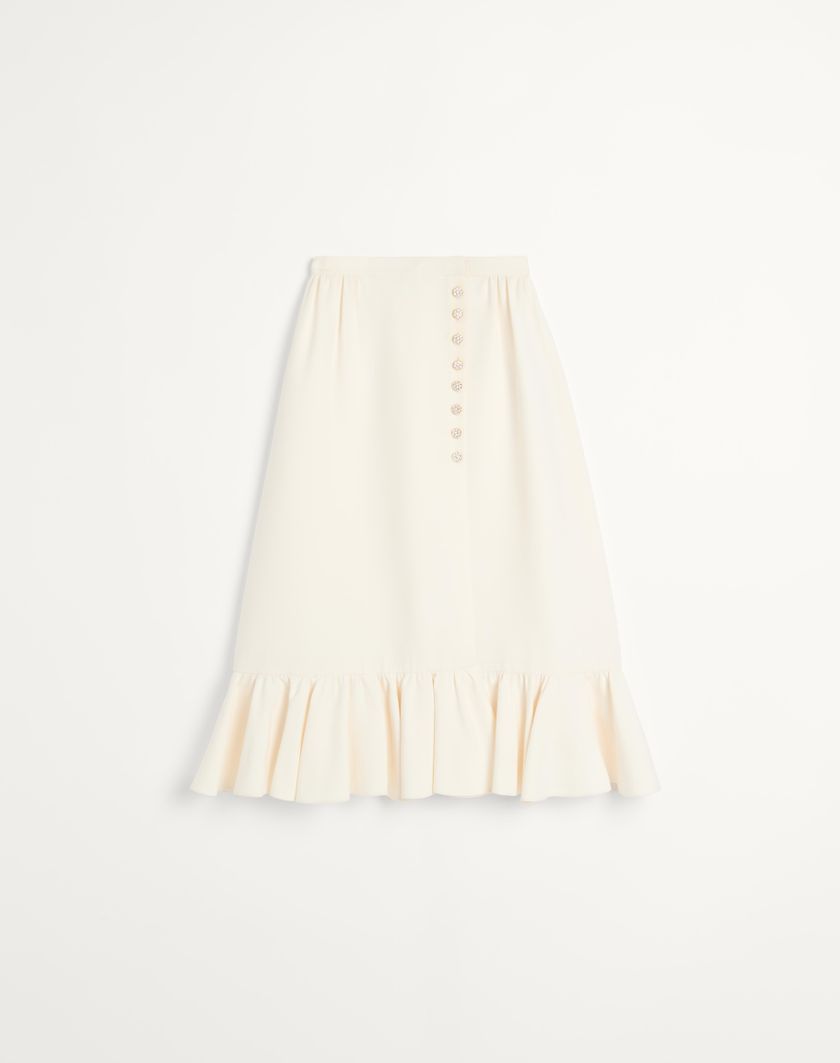 Valentino Handbags Gonna In Crepe Couture per Donna in Avorio | Valentino IT Vendita Economica