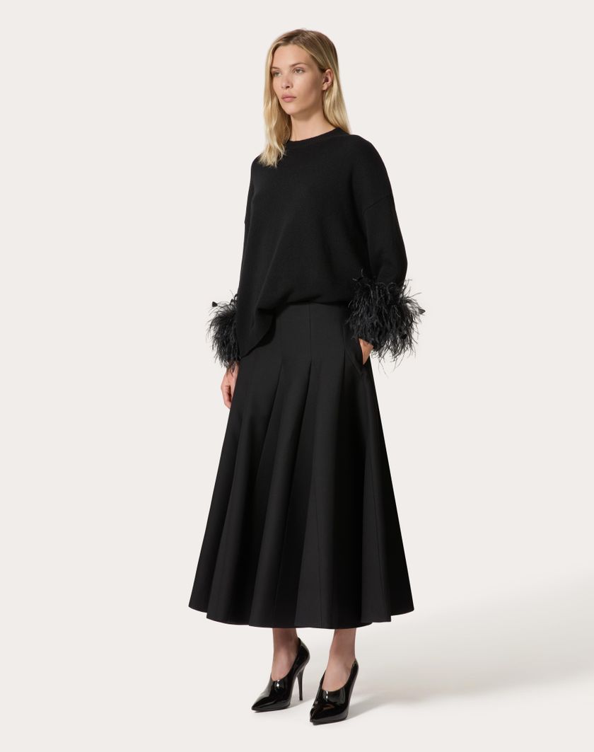 Valentino Handbags Gonna Midi In Crepe Couture per Donna in Rosso | Valentino IT Moda