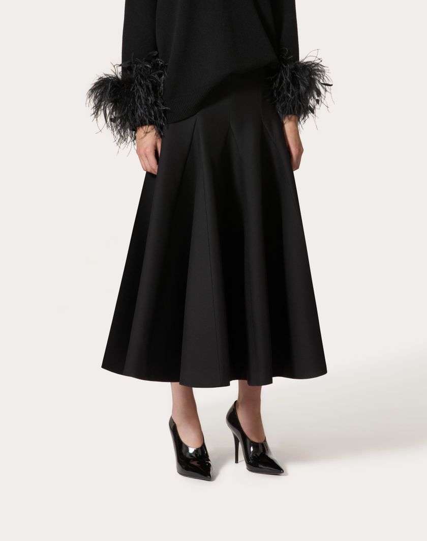 Valentino Handbags Gonna Midi In Crepe Couture per Donna in Rosso | Valentino IT Moda