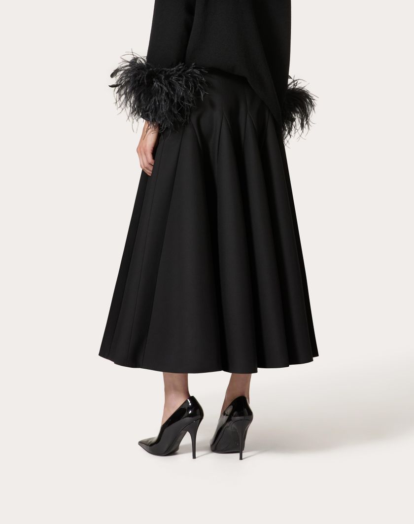 Valentino Handbags Gonna Midi In Crepe Couture per Donna in Rosso | Valentino IT Moda