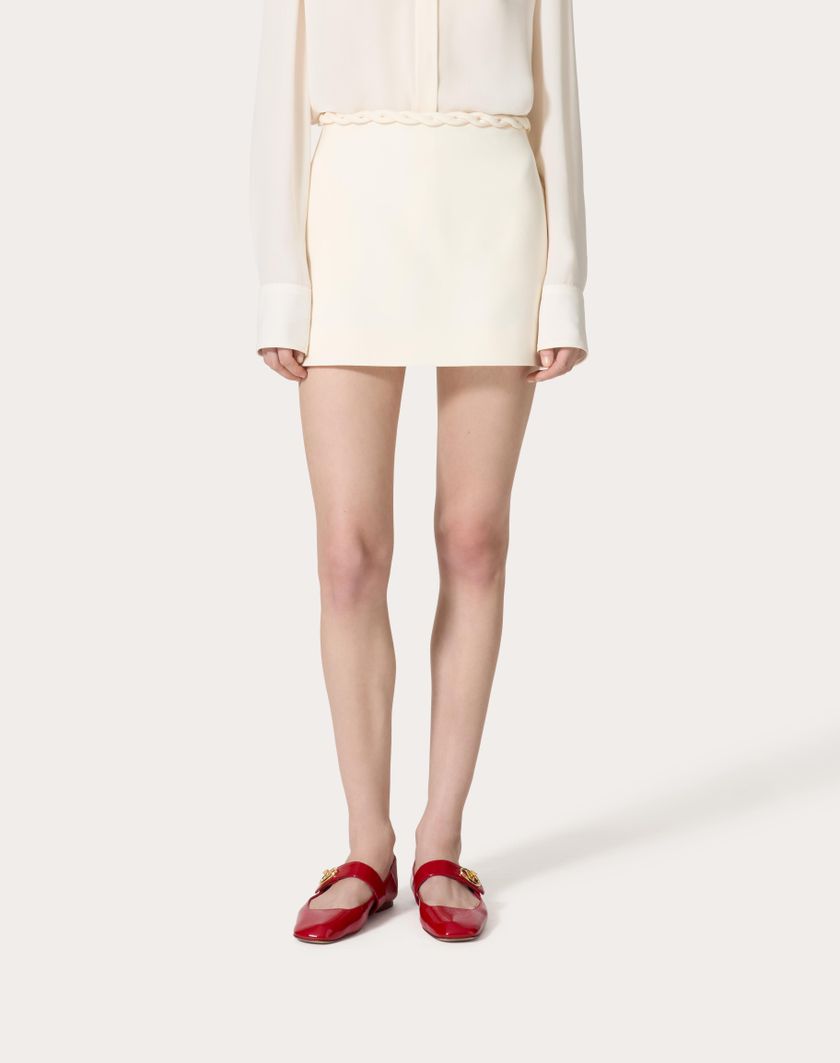 Valentino Handbags Gonna In Crepe Couture per Donna in Avorio | Valentino IT Grande vendita