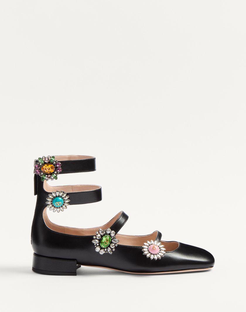 Valentino Handbags Ballerina Con Cinturini Preshoes In Capretto Con Bottoni Gioiello 20mm per Donna in Multicolor | Valentino IT Offerta Anniversario