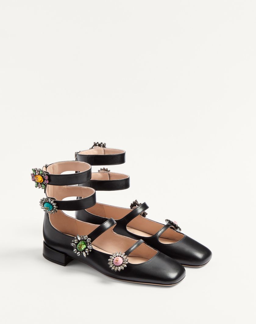 Valentino Handbags Ballerina Con Cinturini Preshoes In Capretto Con Bottoni Gioiello 20mm per Donna in Multicolor | Valentino IT Offerta Anniversario