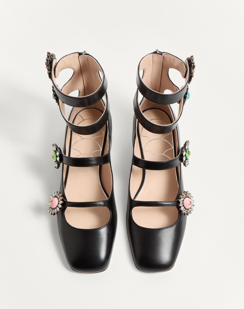 Valentino Handbags Ballerina Con Cinturini Preshoes In Capretto Con Bottoni Gioiello 20mm per Donna in Multicolor | Valentino IT Offerta Anniversario