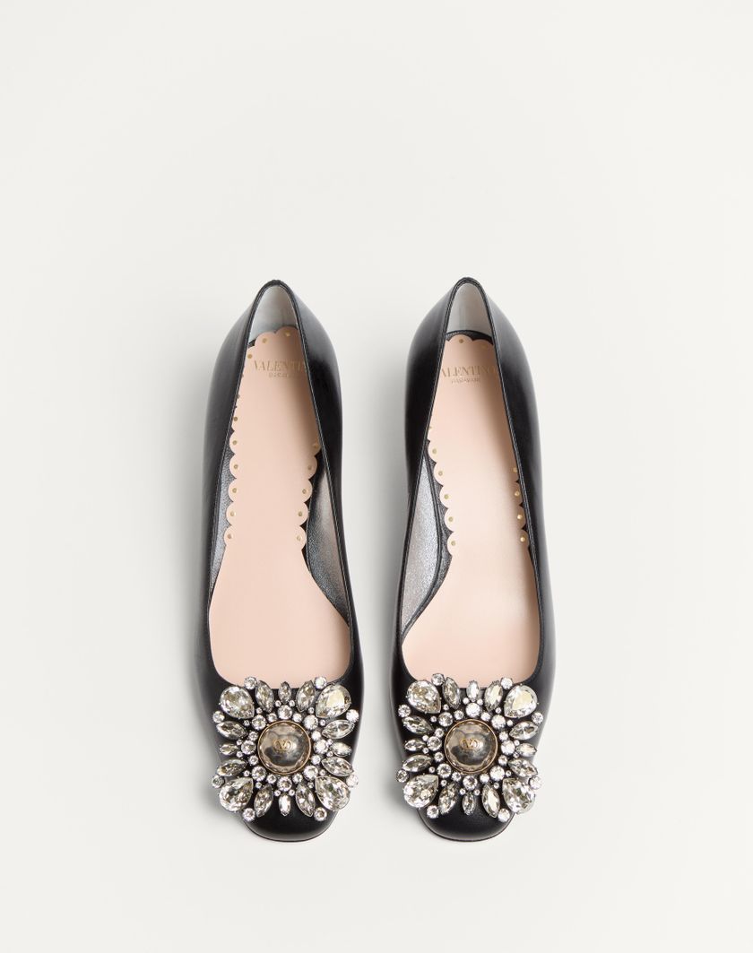 Valentino Handbags Décolleté Preshoes In Capretto Con Cristalli 45mm per Donna in Nero/silver | Valentino IT Smaltimento dello stoccaggio