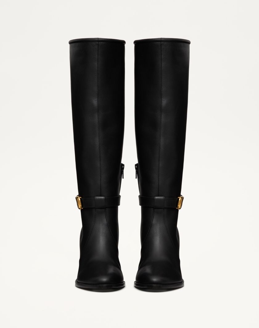 Valentino Handbags Stivale Vlogo Signature In Vitello 75mm per Donna in Nero | Valentino IT Comprane uno, ottenene uno gratis