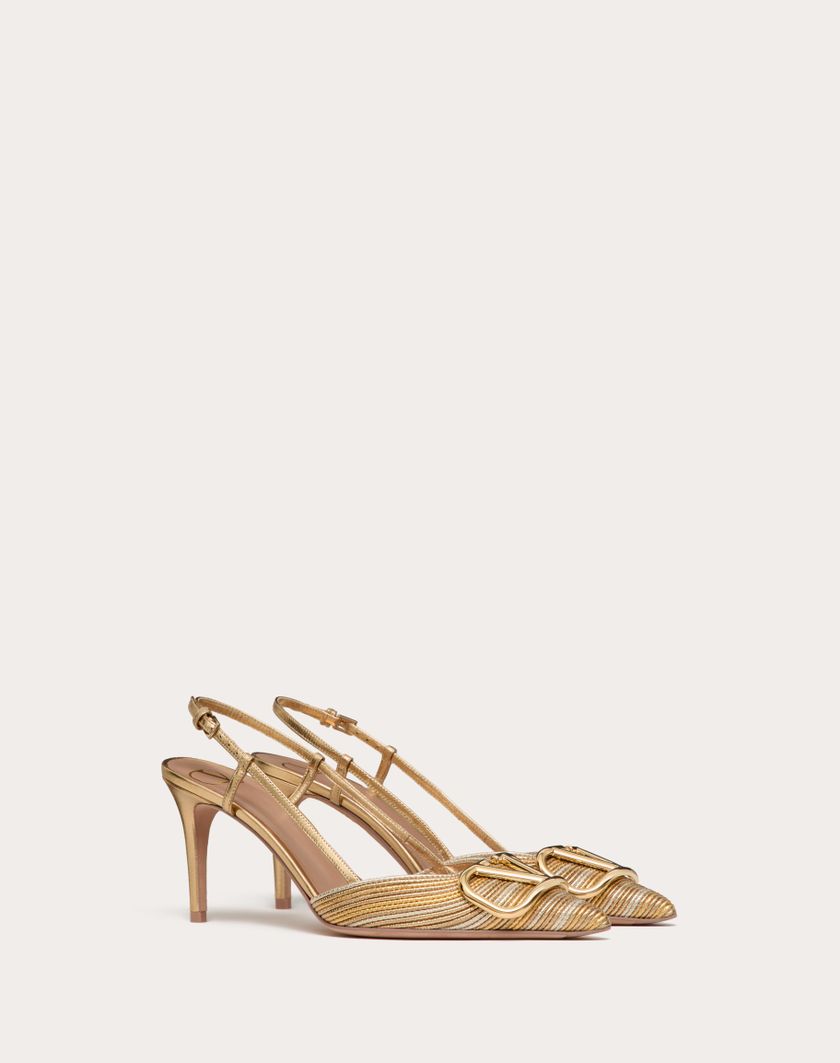 Valentino Handbags Décolleté Slingback Vlogo Signature Metalizzato Con Ricamo Cornely 80mm per Donna in Oro | Valentino IT Offerte speciali