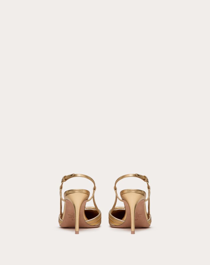 Valentino Handbags Décolleté Slingback Vlogo Signature Metalizzato Con Ricamo Cornely 80mm per Donna in Oro | Valentino IT Offerte speciali