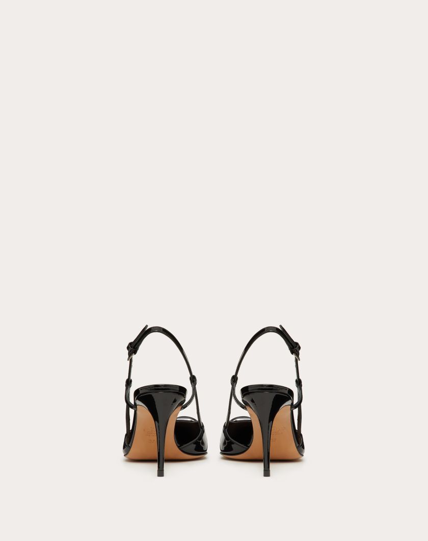 Valentino Handbags Décolleté Slingback Vlogo Signature In Vernice 80mm per Donna in Nero | Valentino IT Super Saving Price
