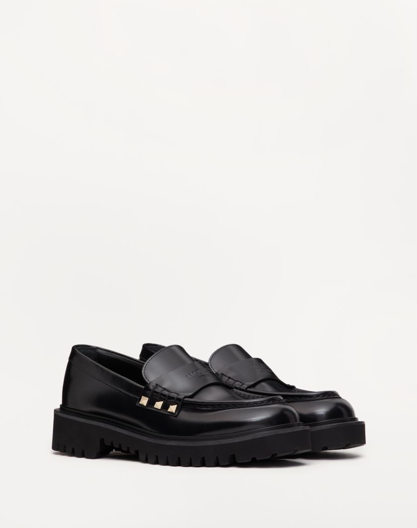 Valentino Handbags Mocassino Rockstud In Vitello per Donna in Nero | Valentino IT Promozione temporanea