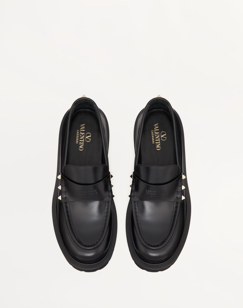 Valentino Handbags Mocassino Rockstud In Vitello per Donna in Nero | Valentino IT Promozione temporanea