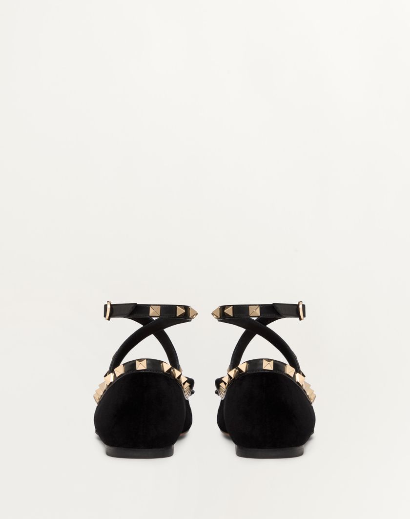 Valentino Handbags Ballerina Rockstud In Velluto per Donna in Rosso Ciliegia | Valentino IT Fino al 50% di sconto