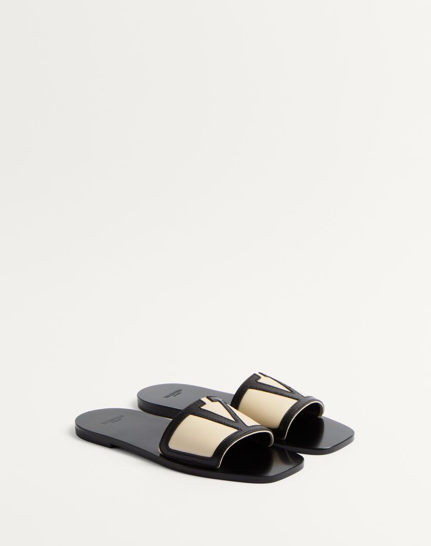 Valentino Handbags Sandalo Slide Viva Superstar In Nappa per Donna in Burro/nero | Valentino IT Trasporto libero internazionale