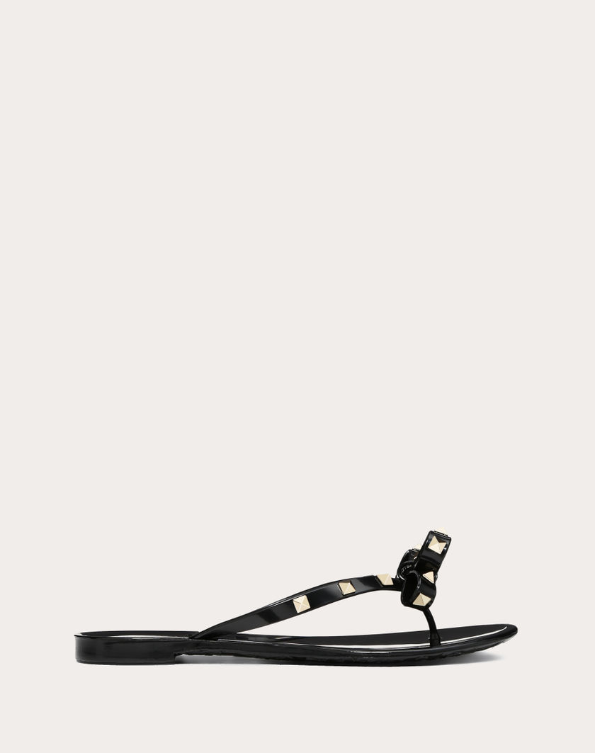 Valentino Handbags Infradito Rockstud In Gomma per Donna in Nero | Valentino IT