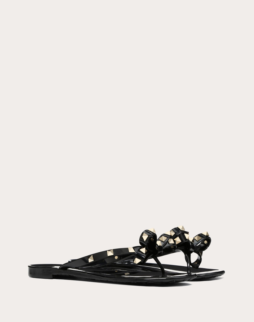 Valentino Handbags Infradito Rockstud In Gomma per Donna in Nero | Valentino IT Pezzi Unici