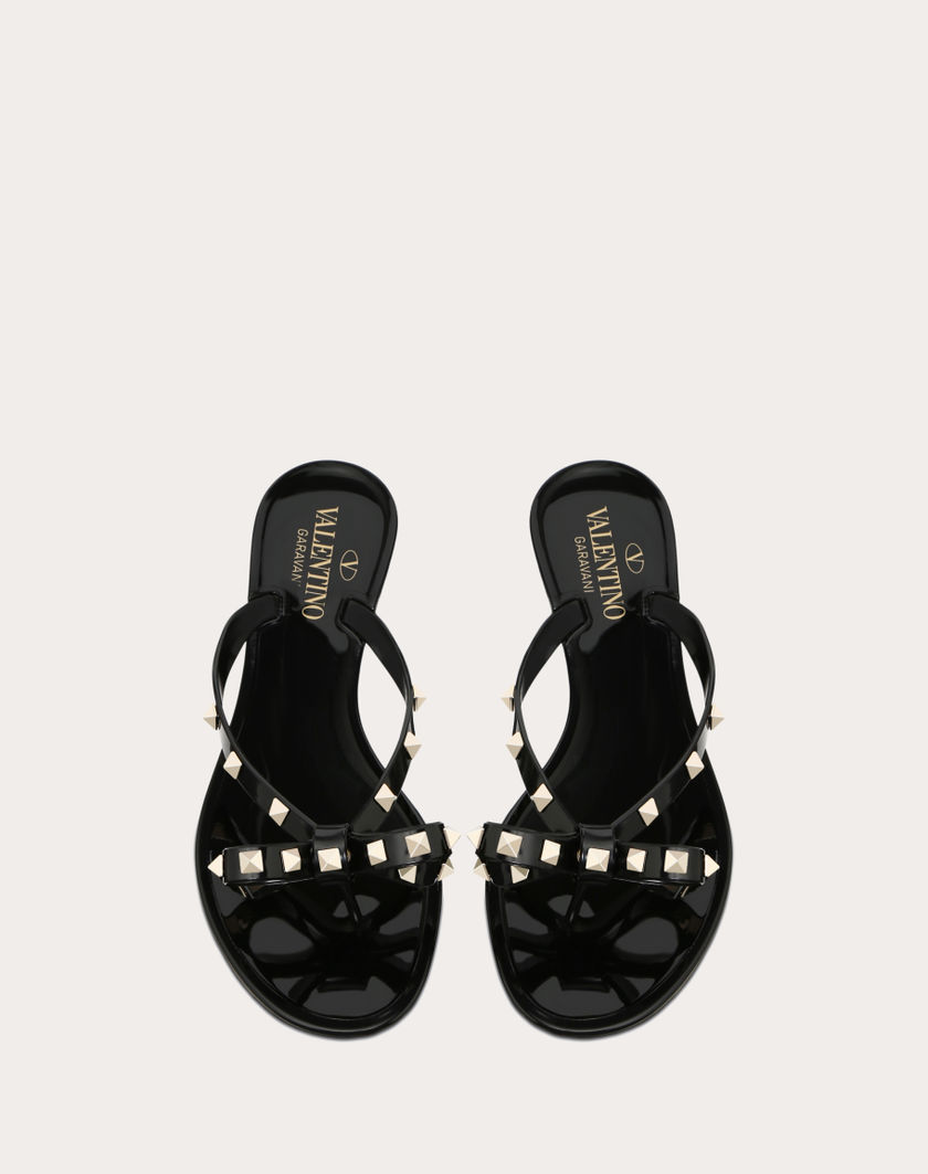 Valentino Handbags Infradito Rockstud In Gomma per Donna in Nero | Valentino IT Pezzi Unici