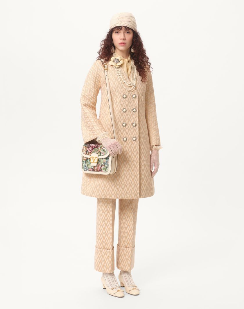 Valentino Handbags Pantaloni In Lurex Jacquard Toute La V per Donna in Betulla/oro | Valentino IT Acquista Ora