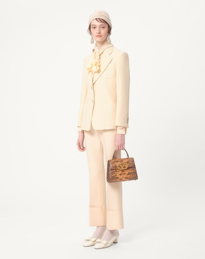 Valentino Handbags Pantalone In Crepe Couture per Donna in Avorio | Valentino IT Promozione Limitata