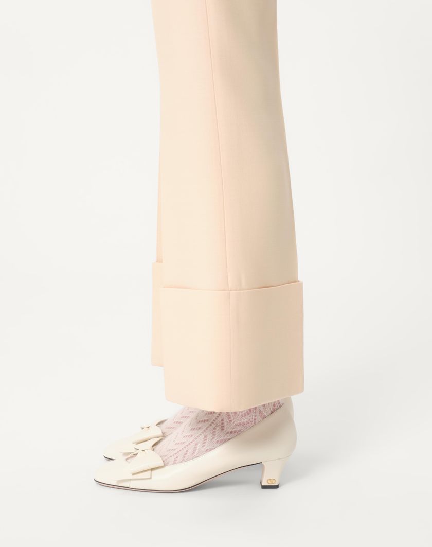 Valentino Handbags Pantalone In Crepe Couture per Donna in Avorio | Valentino IT Promozione Limitata