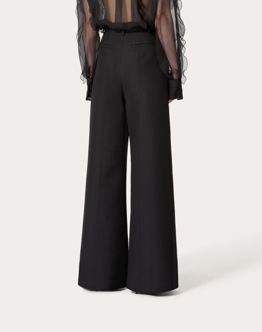 Valentino Handbags Pantalone In Double Compact Drill per Donna in Nero | Valentino IT Shopping Online
